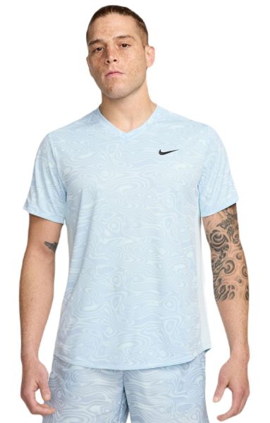 T-shirt pour hommes Nike Court Victory Top - Noir, Turquoise