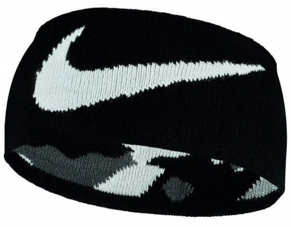 Fascia per la testa Nike Seamless Knit Headband Reversible - black/smoke grey/lt smoke grey