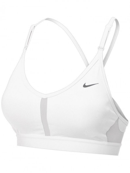 Büstenhalter Nike Indy Bra V-Neck W - white/grey fog/particle grey