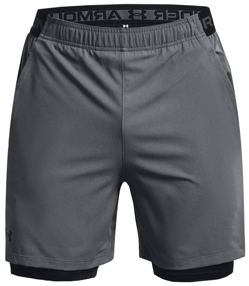 Men's shorts Under Armour Vanih Woven 2-in-1 Shorts - pitch gray/black, Tennis Zone
