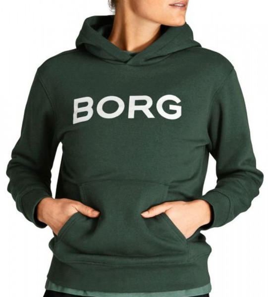 Felpa da tennis da donna Björn Borg Hood W BB Logo - duck green