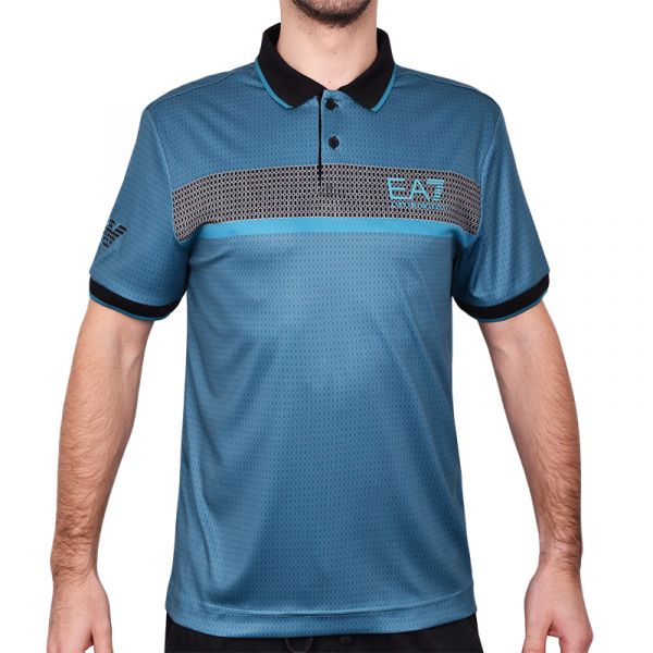 Pánské tenisové polo tričko EA7 Man Jersey Polo Shirt - ocean dephts