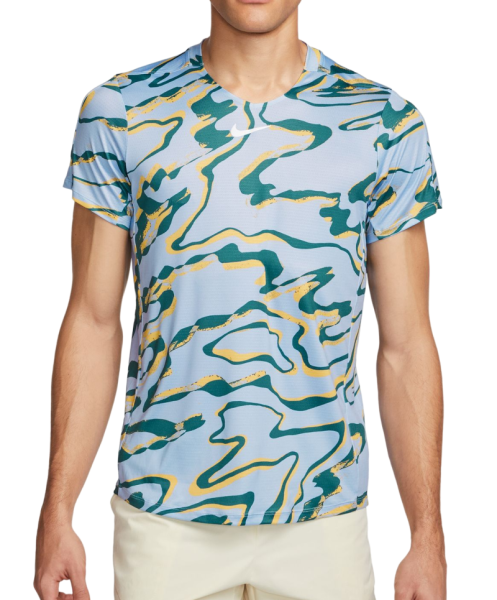 Herren Tennis-T-Shirt Nike Court Dri-Fit Advantage Printed Top - cobalt bliss/white