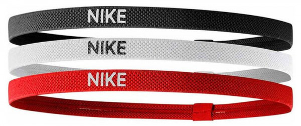  Nike Elastic Hairbands 3PK - black/white/university red