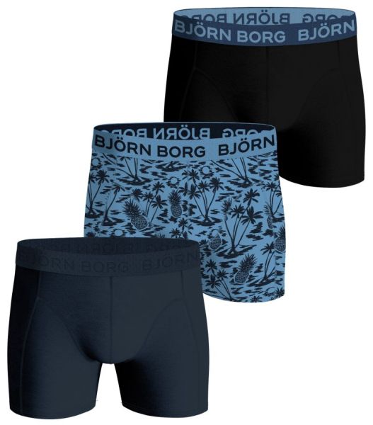 Ανδρικά Μπόξερ σορτς Björn Borg Cotton Stretch Boxer 3P - blue/print