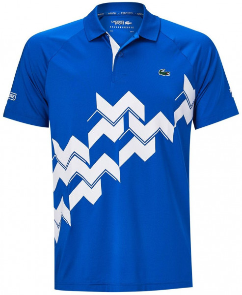  Lacoste Men's SPORT x Novak Djokovic Breathable Jersey Polo Shirt - marina/white