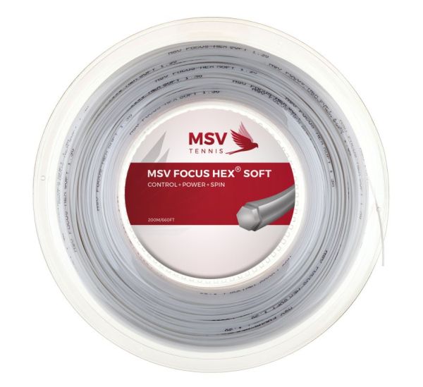 Tenisa stīgas MSV Focus Hex Soft (200 m) - white