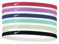 Galvas saites Nike Tipped Swoosh Sport Headbands 6P - light fusion red/rush fuchsia/white