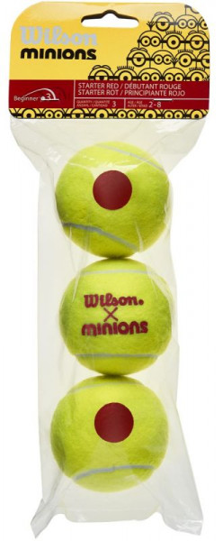 Juniorskie piłki tenisowe Wilson Minions Stage 3 3P- red