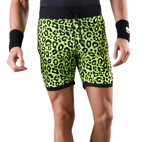Férfi tenisz rövidnadrág Hydrogen Panther Tech Shorts - fluo yellow