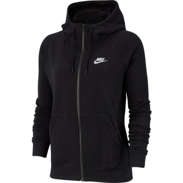 Tenisa džemperis sievietēm Nike Sportswear Essential Hoodie FZ Fleece W - black/white