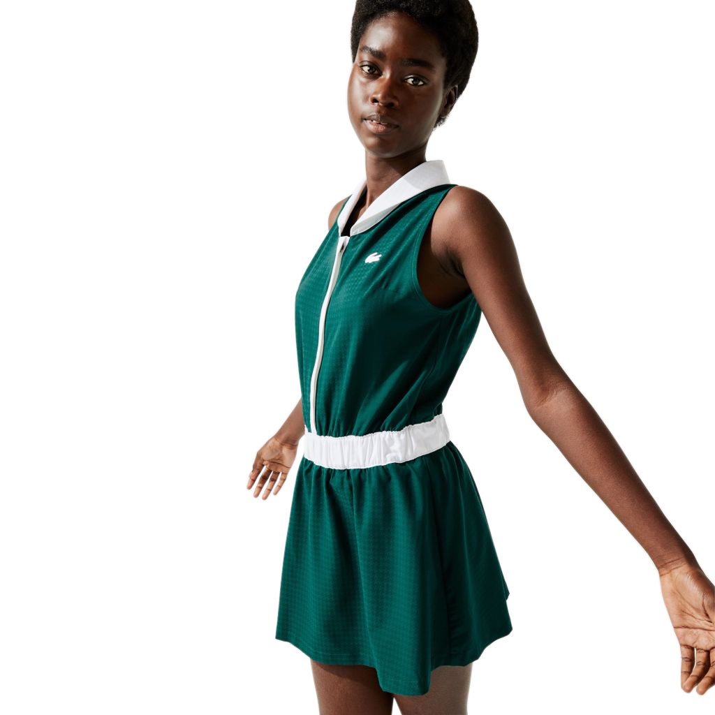 Lacoste Women's Sport Houndstooth Tennis Dress - green/white/pink/green | Tennis Shop Strefa Tenisa | Tennis Zone