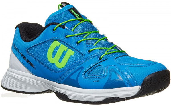 Παιδικά παπούτσια Wilson Rush Pro Junior QL - brilliant blue/white/green gecko