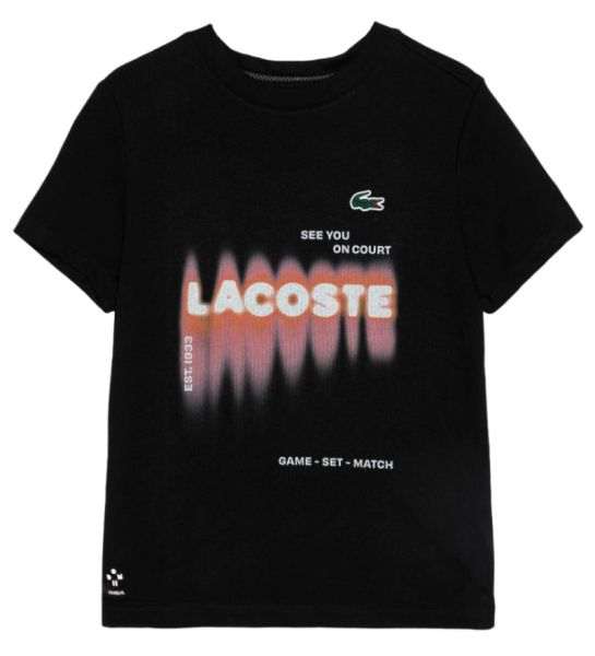 T-shirt pour garçons Lacoste Tennis x Daniil Medvedev - Noir