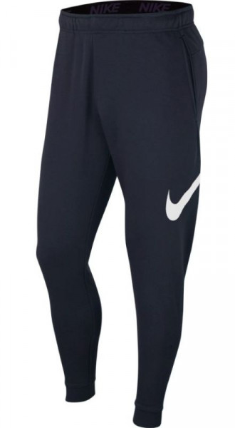 Pantaloni tenis bărbați Nike Dry Pant Taper FA Swoosh - obsidian/white