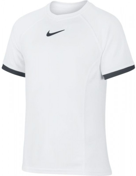 Тениска за момчета Nike Court Dry Top SS B - white/white/black/black