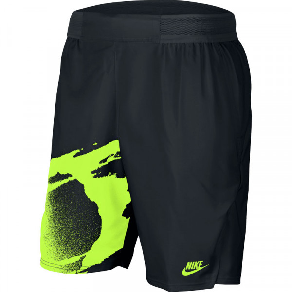  Nike Court Slam Short NY - black/hot lime