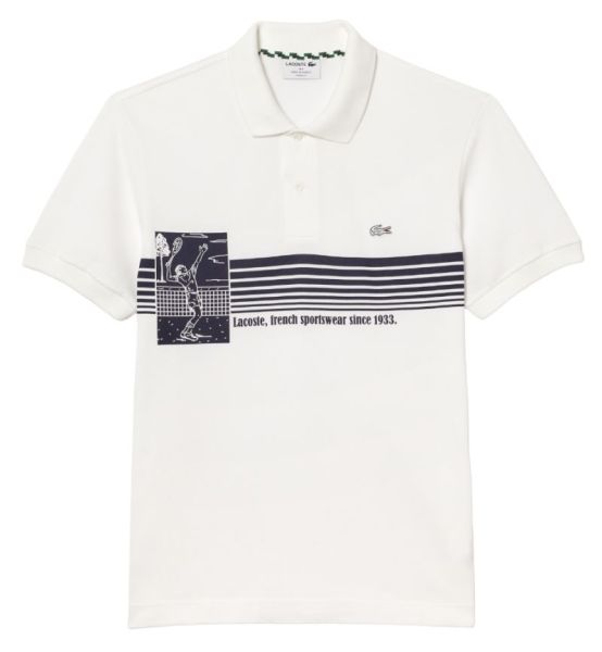 Polo marškinėliai vyrams Lacoste French Made Original L.12.12 Print Polo Shirt - white