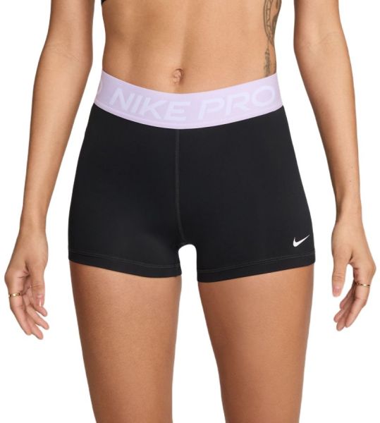 Női tenisz rövidnadrág Nike Pro 365 Short 3in - black/lilac bloom/white