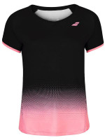 Marškinėliai moterims Babolat Compete Cap Sleeve Top Women - black/geranium pink
