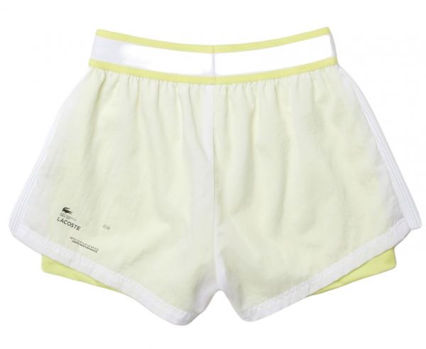  Lacoste Women's SPORT Light Nylon Shorts - white/flashy yellow
