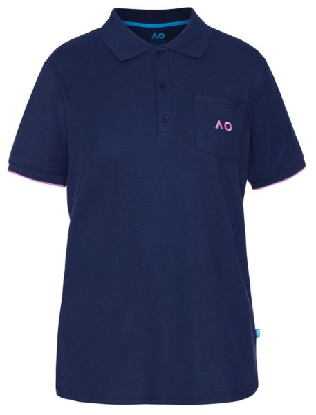 Women's polo T-shirt Australian Open Polo Pocket AO Logo - navy