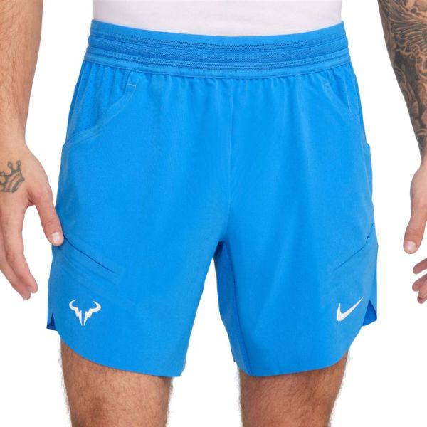 Shorts de tenis para hombre Nike Dri-Fit Rafa Short - light photo blue/light lemon twist/white