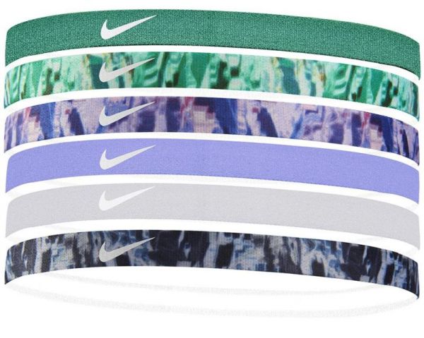 Galvas saites Nike Printed Headbands 6PK - neptune green/malachite/pure platinum