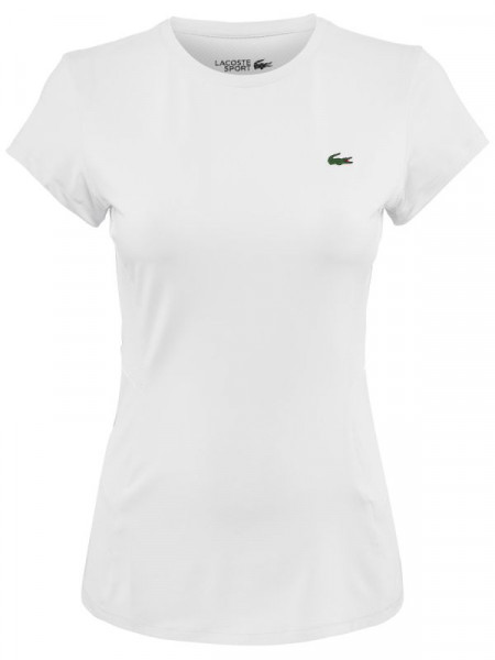  Lacoste Women's SPORT Crew Neck Stretch Tech Jersey Mesh Tennis T-Shirt - white/wh