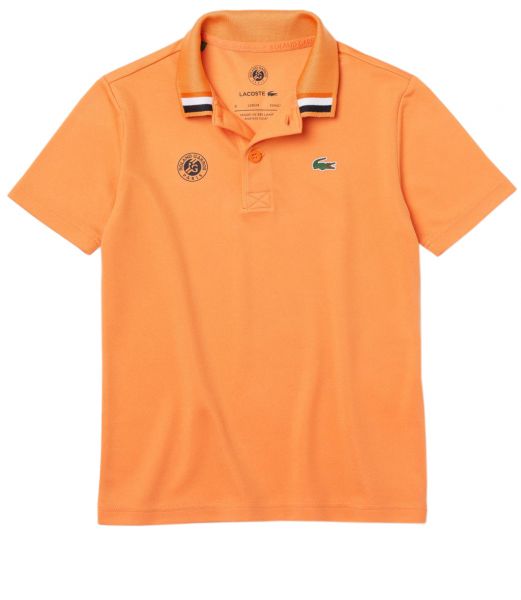 Koszulka chłopięca Lacoste Boys' SPORT Roland Garros Edition Breathable Polo Shirt - orange/navy blue