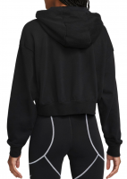 Ženski sportski pulover Nike Sportswear Club Fleece Oversized Crop Hoodie - black/white Ženski sportski pulover Nike Sportswear Club Fleece Oversized Crop Hoodie - black/white