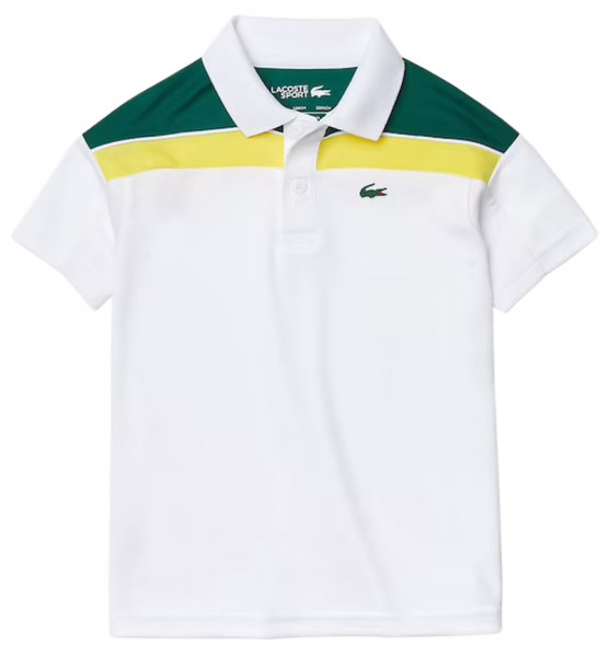  Lacoste Breathable Colorblock Piqué Regular Fit Polo Shirt B - white/green/yellow