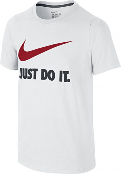  Nike Just Do It Swoosh Tee YTH - white/university red