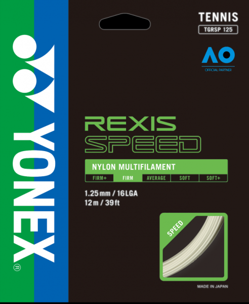 Tennis-Saiten Yonex Rexis Speed (12 m) - white