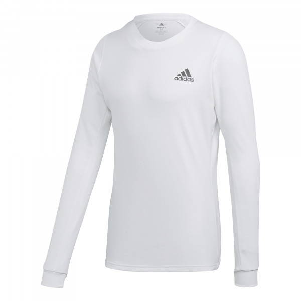  Adidas Heat Ready Long Sleeve Tennis Tee - white/night metallic