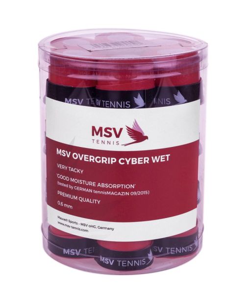 Sobregrip MSV Cyber Wet Overgrip red 24P
