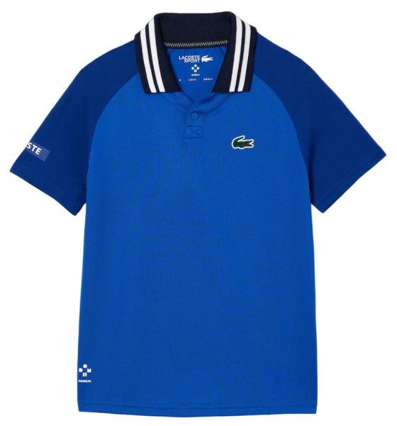 Marškinėliai berniukams Lacoste Sport X Daniil Medvedev Jersey Polo Shirt - blue/navy blue