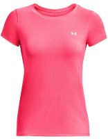 Women's T-shirt Under Armour Women's HeatGear Armour Short Sleeve - pink shock/metallic silver