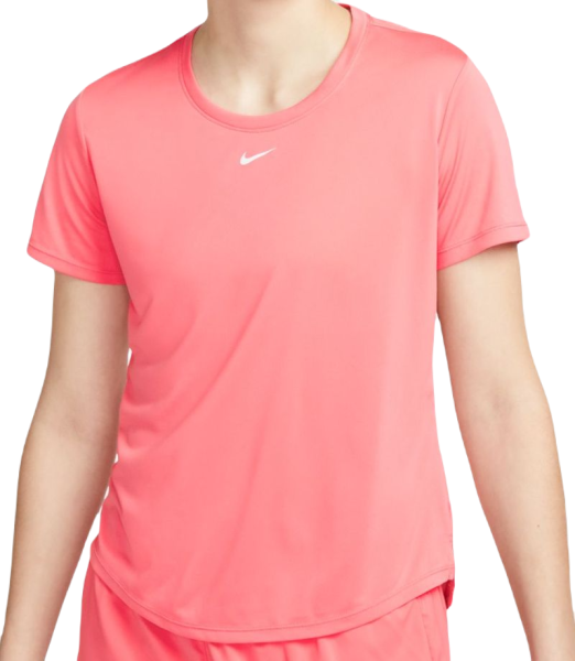Women's T-shirt Nike Dri-FIT One Short Sleeve Standard Fit Top - sea coral/white