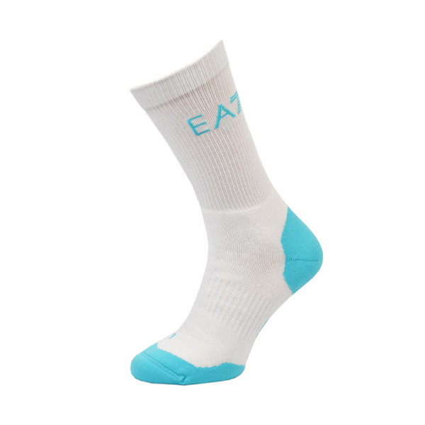 Calcetines de tenis  EA7 Knitted Sock 1P - white/blue curacao