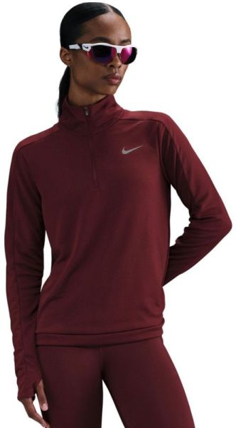 Women's long sleeve T-shirt Nike Dri-Fit Pacer 1/4-Zip - Brown