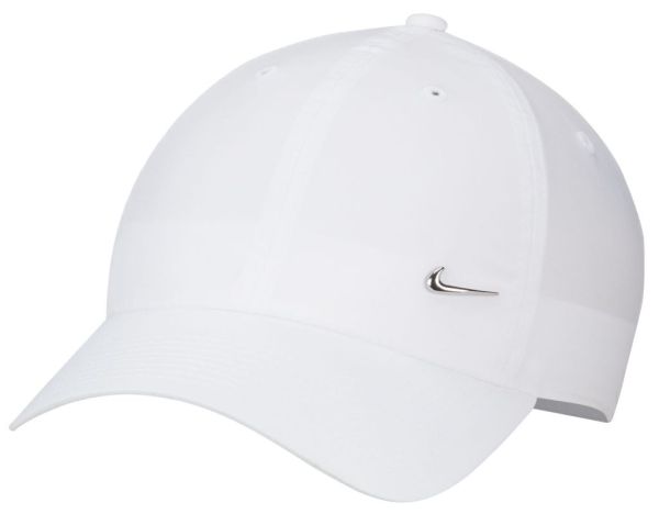 Teniso kepurė Nike Dri-Fit Club Unstructured Metal Swoosh Cap - Baltas, Sidabrinis