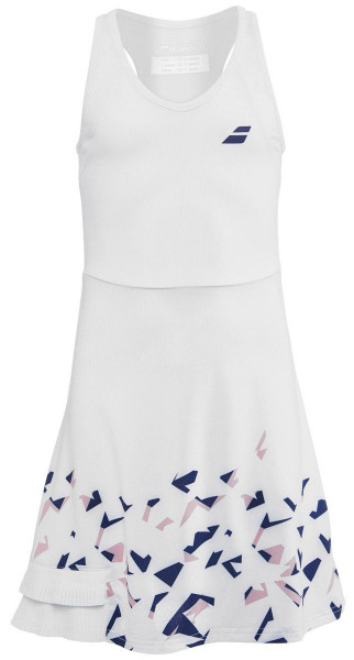 Vestido para niña Babolat Compete Dress Girl - white/estate blue