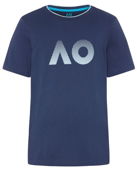 Maglietta per ragazzi Australian Open Kids T-Shirt AO Textured Logo - navy