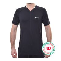 Men's Polo T-shirt Wilson Players Seamless Zip Henley 2.0 - black