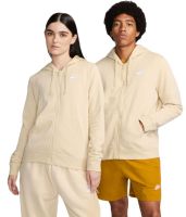 Дамска блуза с дълъг ръкав Nike Sportswear Club Fleece Full Zip Hoodie - sanddrift/white