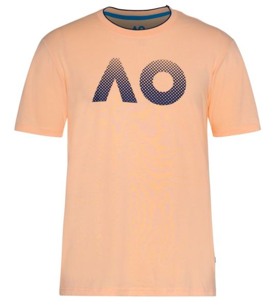 Herren Tennis-T-Shirt Australian Open T-Shirt AO Textured Logo - mellow peach