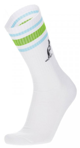  Australian Cotton Socks With Stripes - white/green/blue