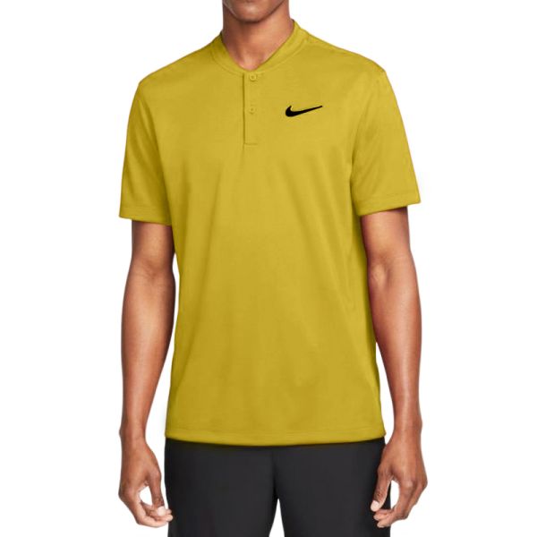 Męskie polo tenisowe Nike Court Dri-Fit Blade Solid Polo - saturn gold/black