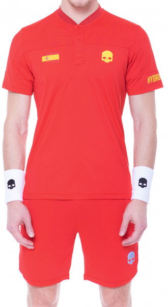 Herren Tennispoloshirt Hydrogen Nation Cup Tech Serafino - red